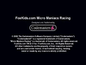 FoxKids.com - Micro Maniacs Racing (US) screen shot title